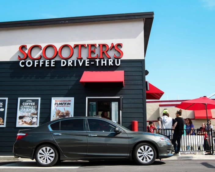 Exterior of a Scooter's Coffee franchise business location