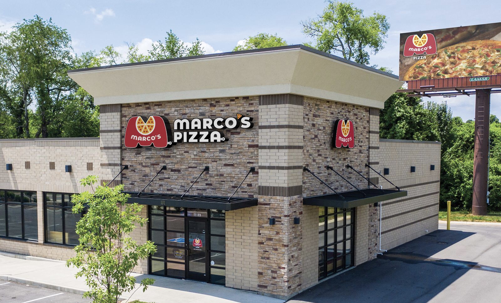 Exterior of Marco's Pizza franchise opportunity location