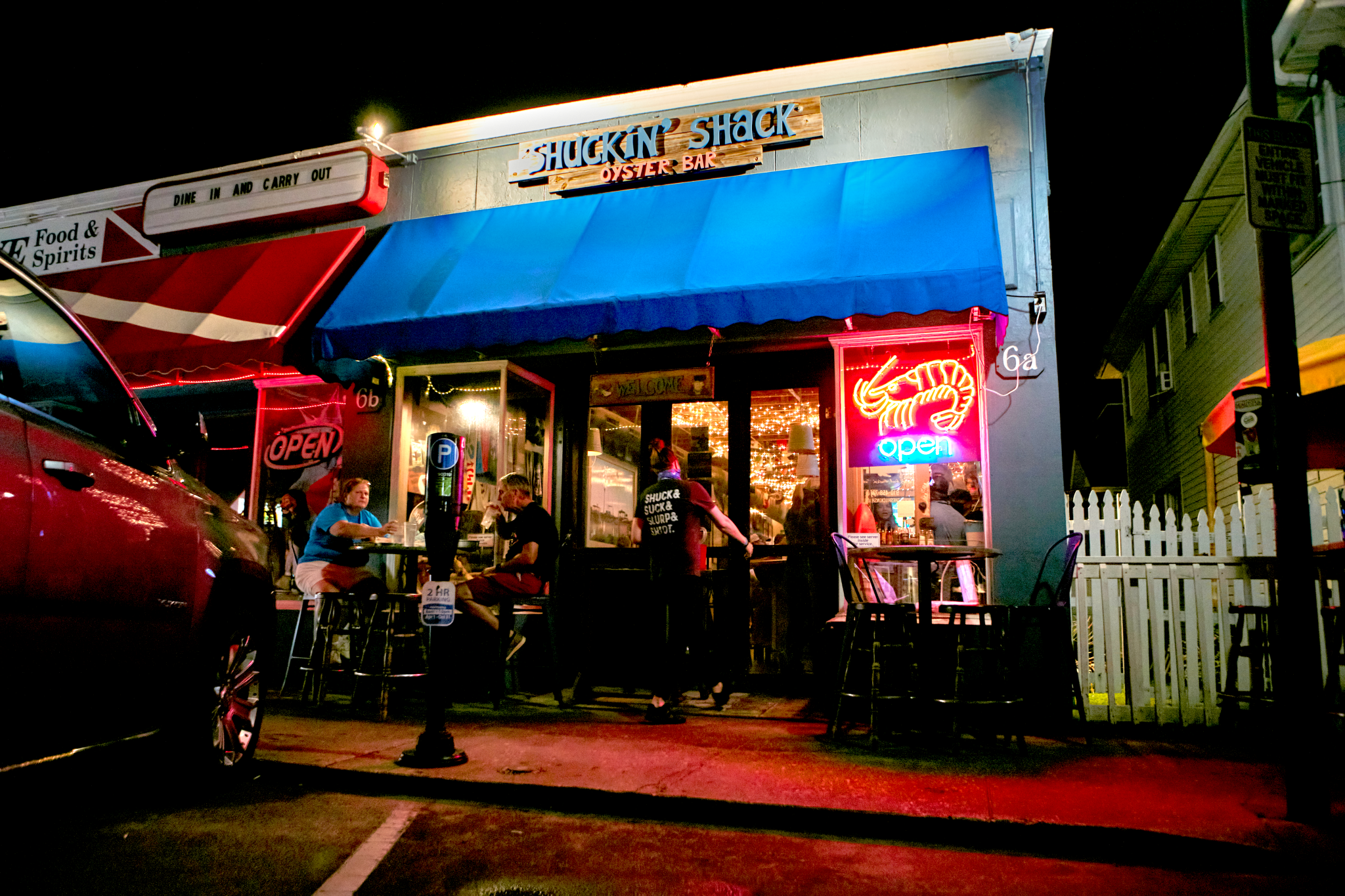Exterior of a Shuckin' Shack Oyster Bar franchise business location
