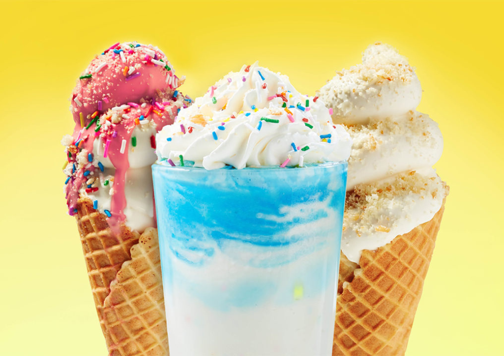 Various ice cream products from the Krispy Kreme franchise business