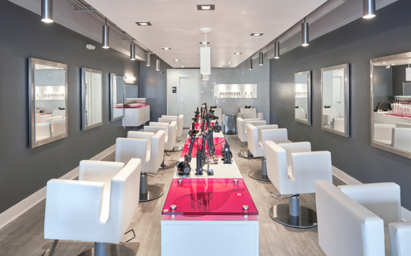 Interior of Blow Dry Bar franchise