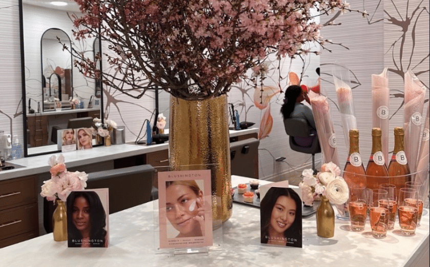 Interior of a Blushington franchise opportunity