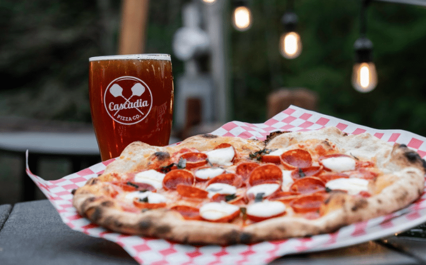 Prodcuts from Cascadia pizza franchise
