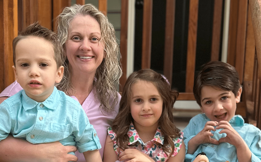 CEO Kathy Livingston and her kids, Jack, Gabriella and Logan EDITED