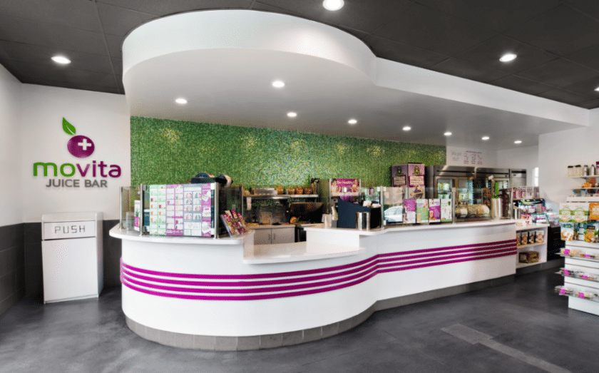 Interior of Movita Juice Bar franchise