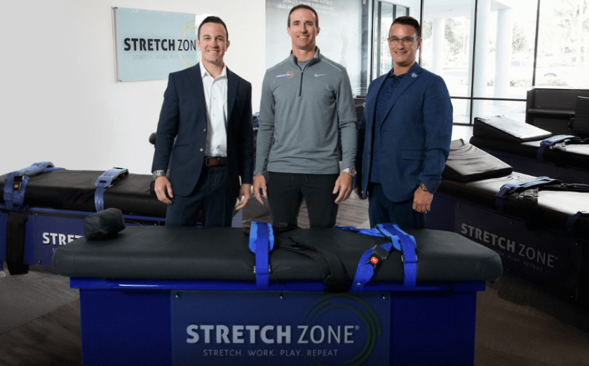 Stretch Zone founders and Drew Brees