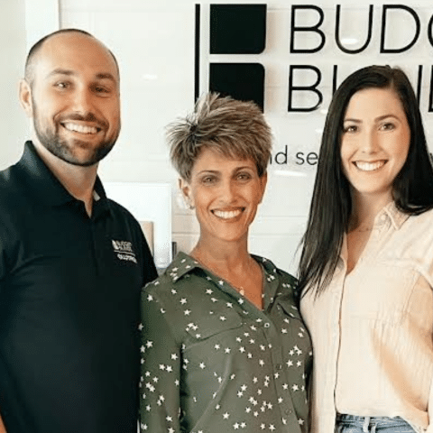 Budget Blinds franchise owners Toni, Alex and Alix Parkhurst