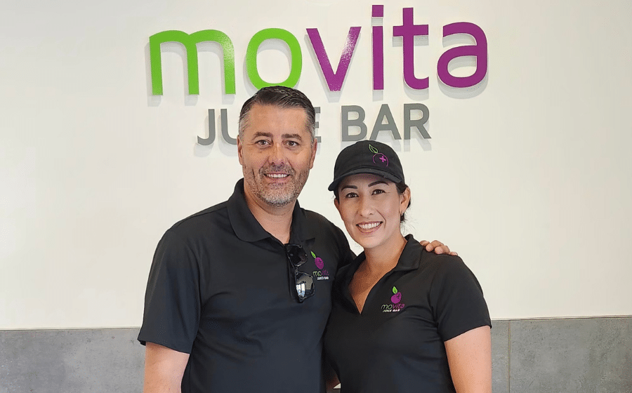 Movita Juice Bar franchisees Mario and Saray Navar