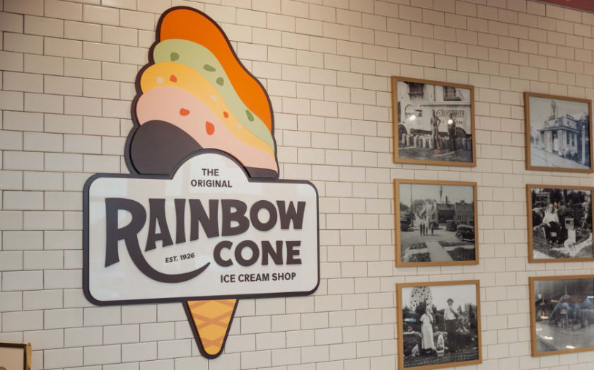 Buona Italian Beef franchise Rainbow cone wall