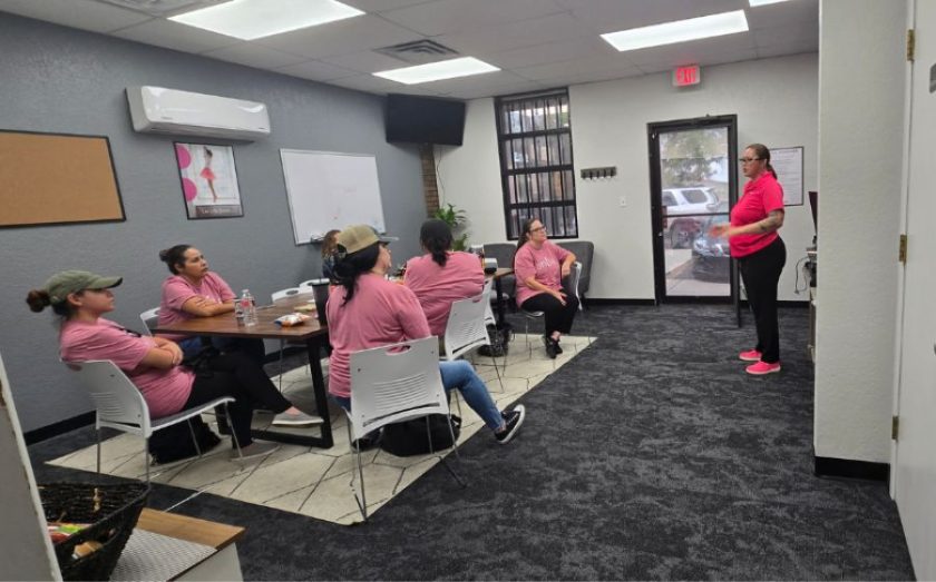 Two Maids franchisee Chantel Trujillo with team