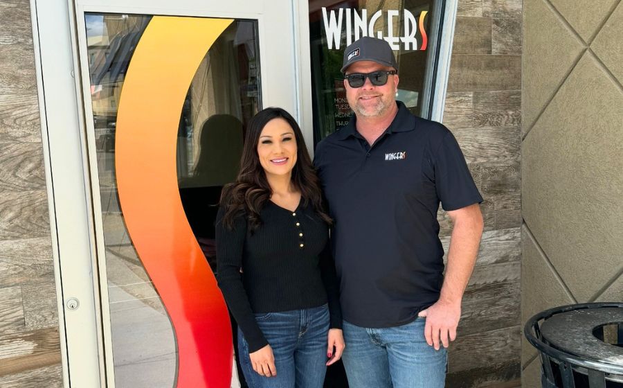 Juanita Gaeta, Wingers franchisee, and her husband FINAL
