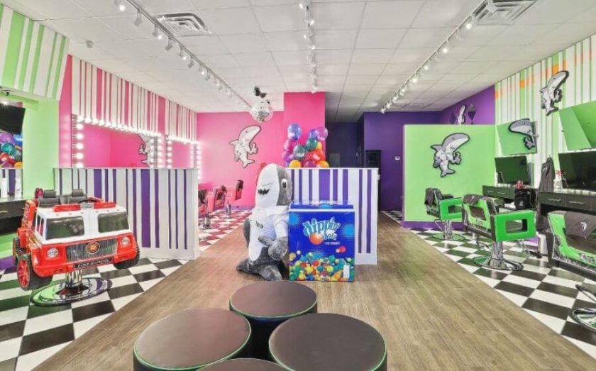 Interior of a Sharkey's Cuts for Kids franchise