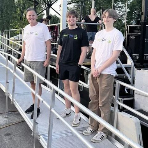Steve Nolan, Next Day access franchisee, and his sons