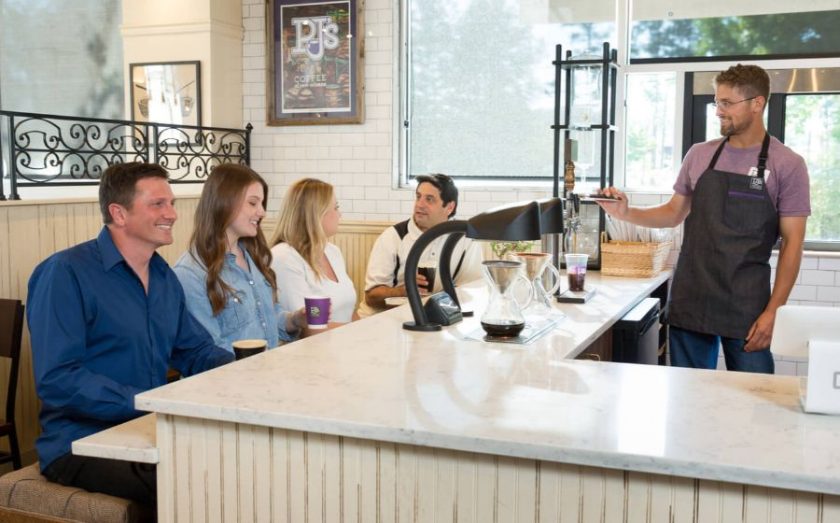 People at PJs Coffee franchise